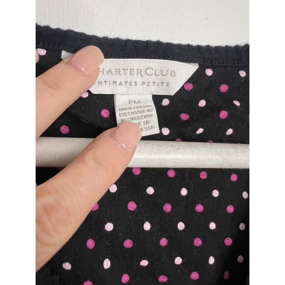 Charter Club Women's M 2-Pc. Cotton Cropped Pajamas Set Dots-PM - Picture 3 of 10